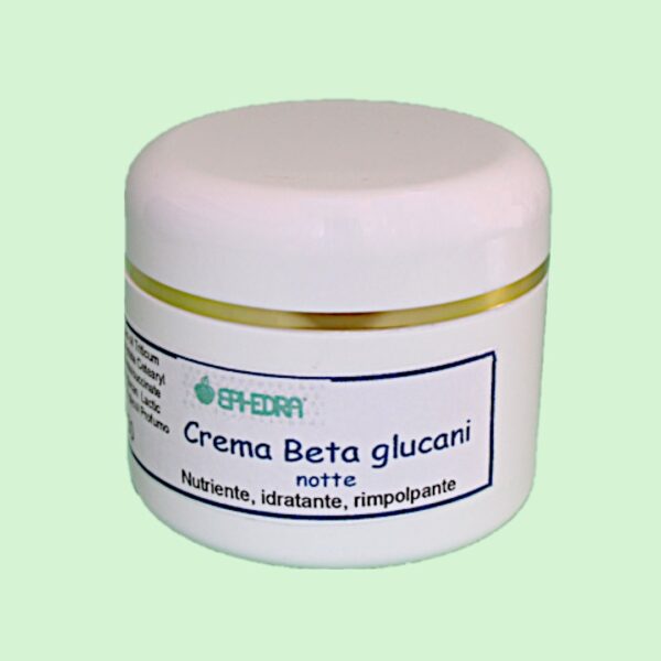 Crema beta glucani notte rigenerante, tonificante e nutritiva da notte per viso e collo.