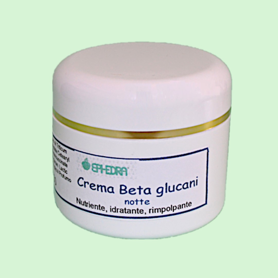 Crema beta glucani notte rigenerante, tonificante e nutritiva da notte per viso e collo.