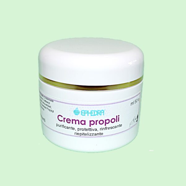Crema propoli specifica per le mani ad azione dermoprotettiva e lenitiva. Per pelli impure e per tutti i casi di pelle secca.